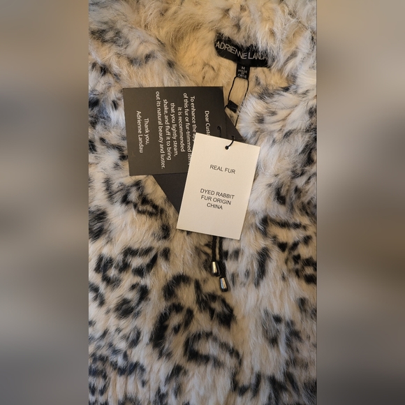 NWT Beautiful Fur Adrienne Landau Leopard Hoodie - Picture 5 of 16